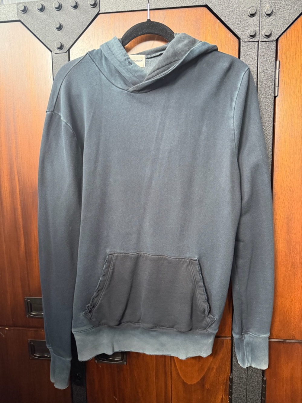 Cotton Citizen Slate Blue Distressed Pullover Hoodie! Perfect shape!